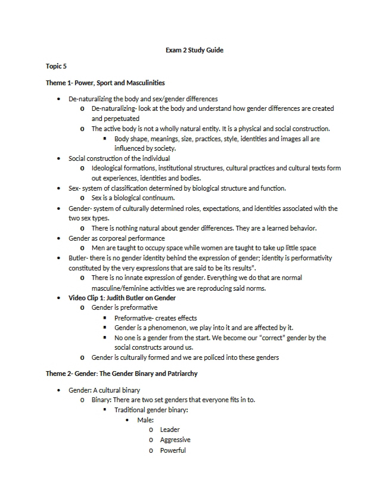 Second Exam Guide Sport Society