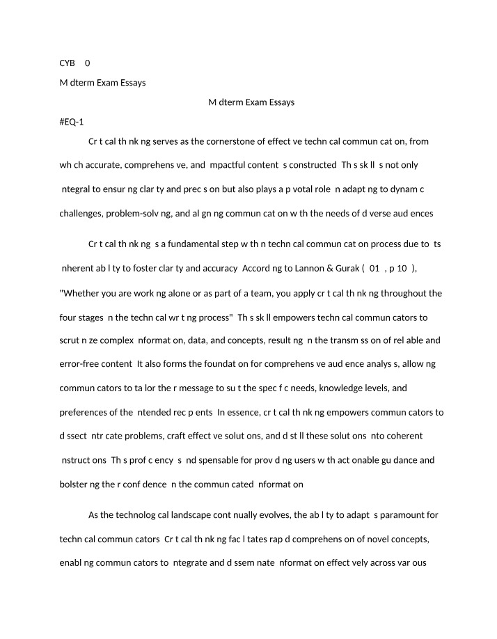 Midterm Essay for CYB320