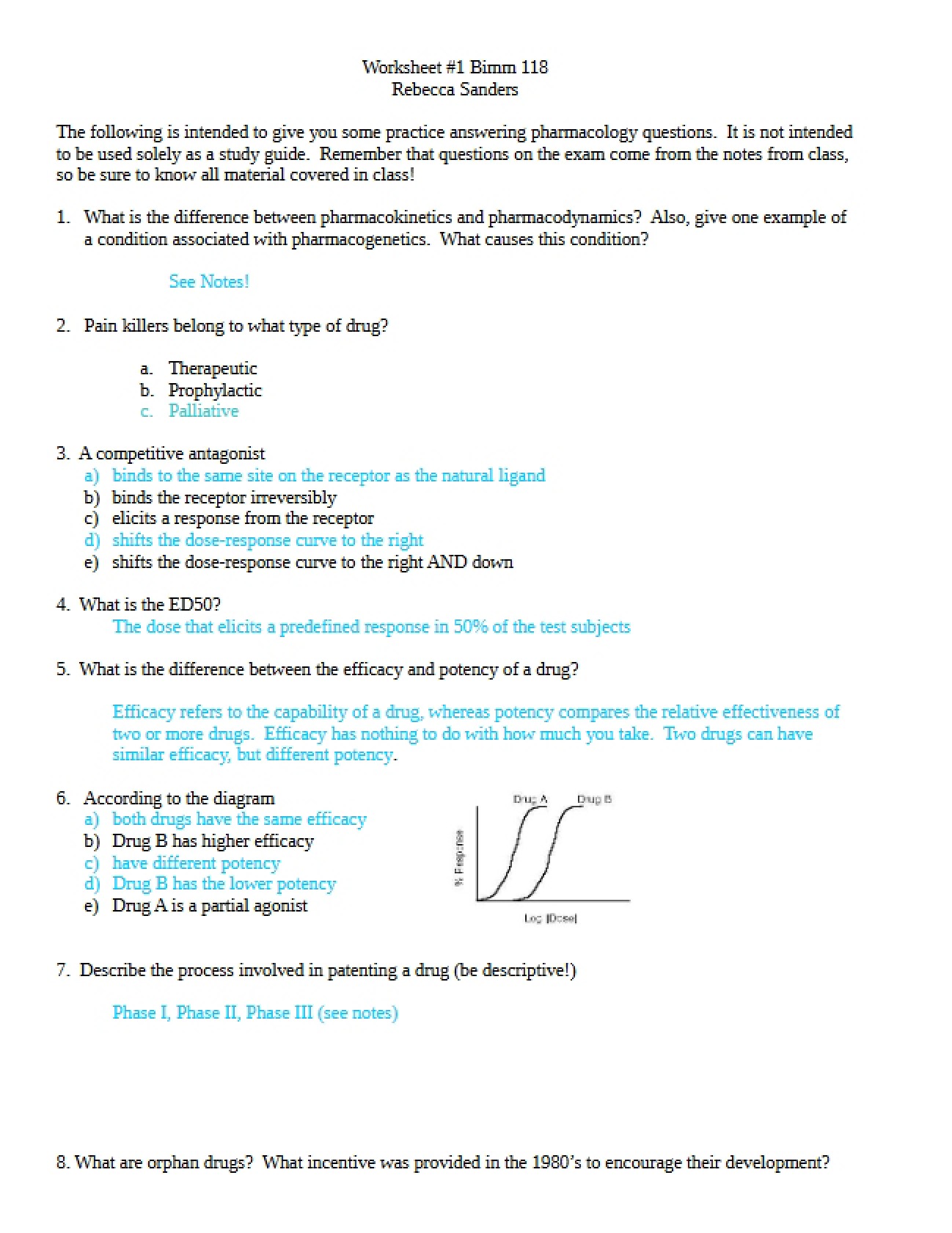 Introductory Worksheet One