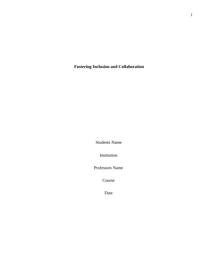 Fostering Collaboration and Inclusion