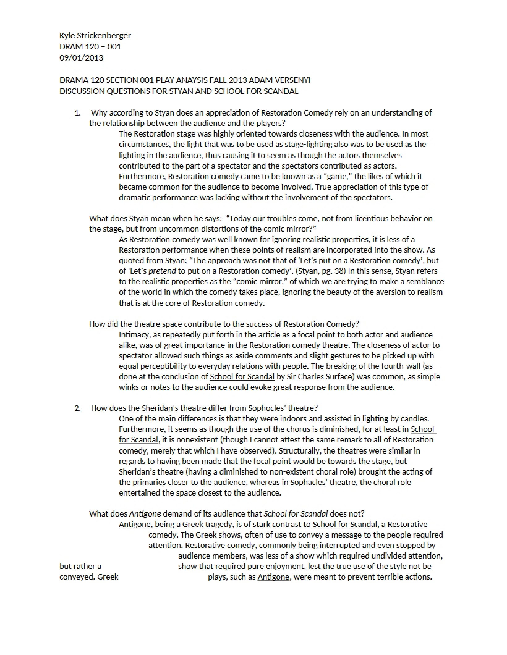 Questions for Discussion