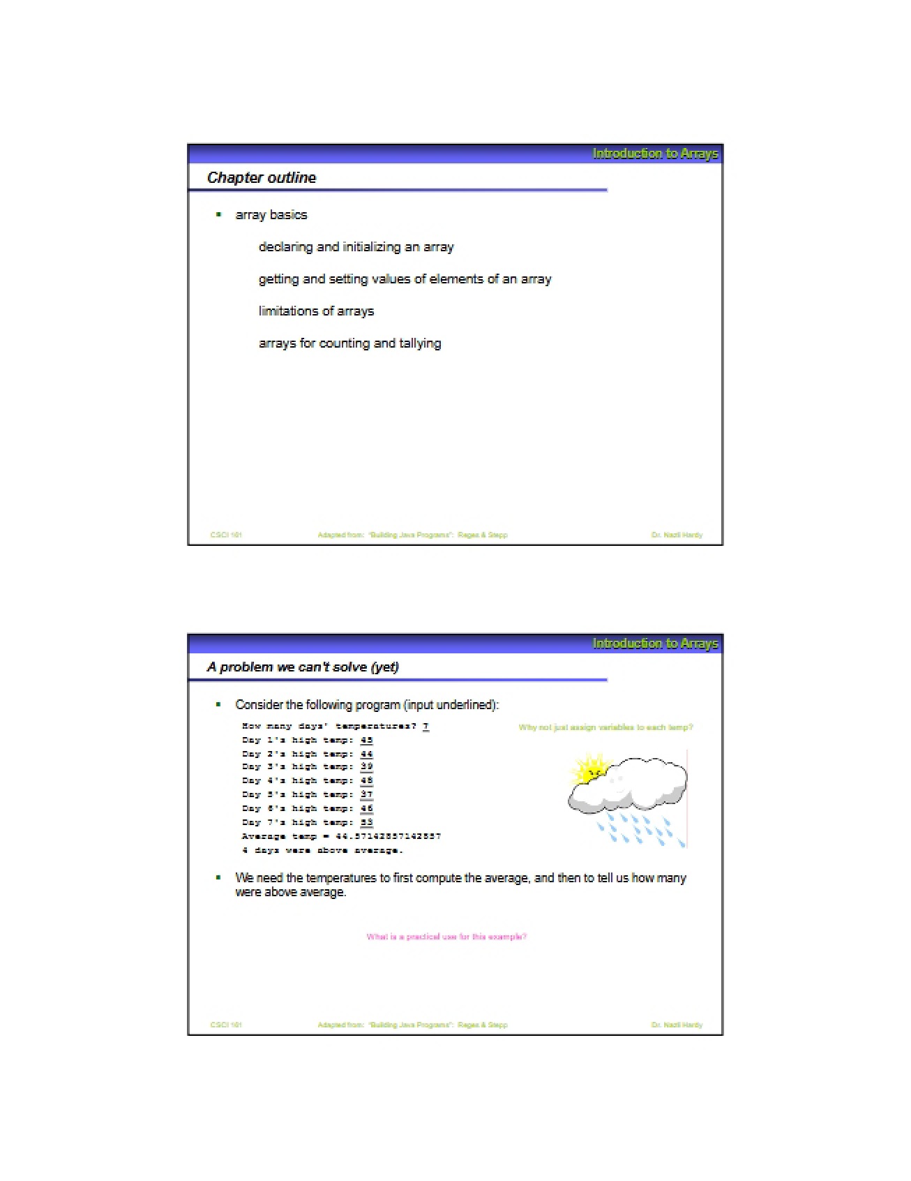 Fundamentals of Arrays