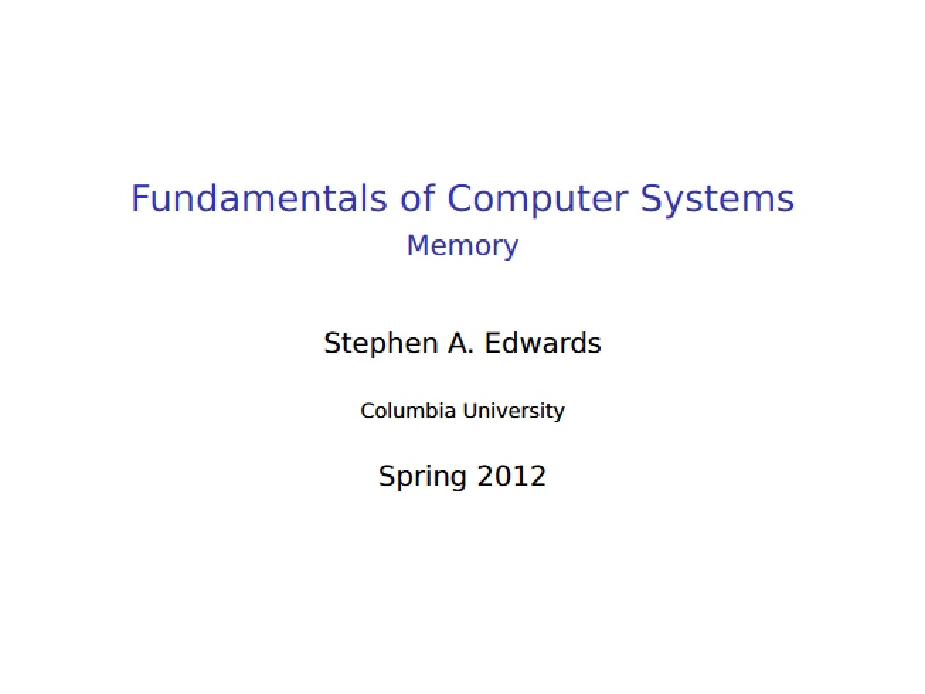 Computer Memory Storage Systems