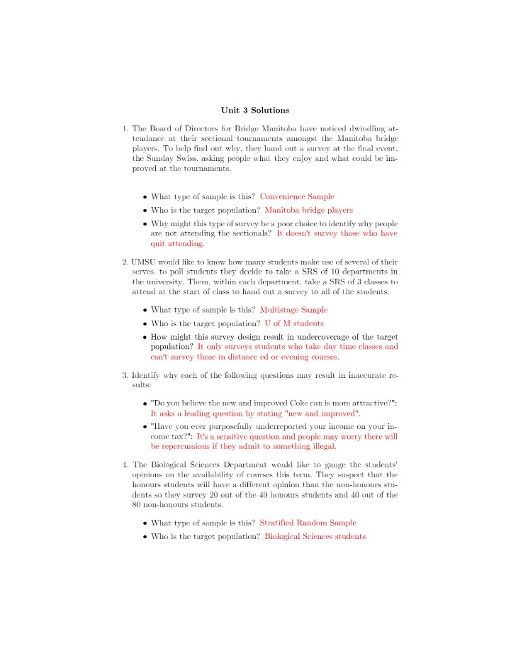Solutions for Unit 3