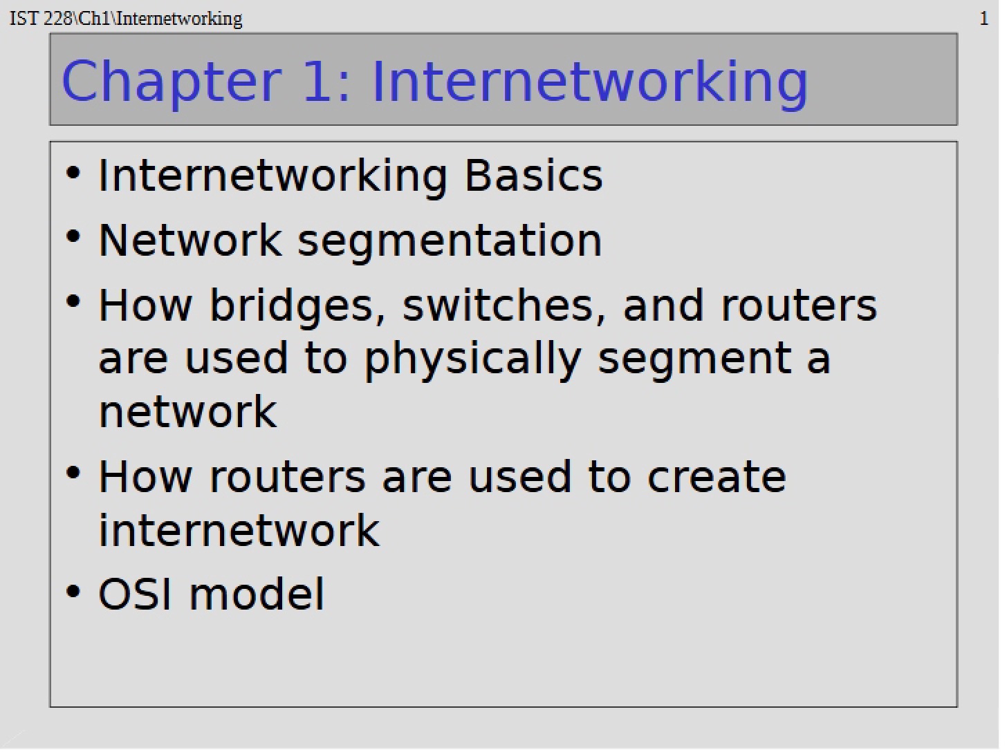 Concepts of Internetworking
