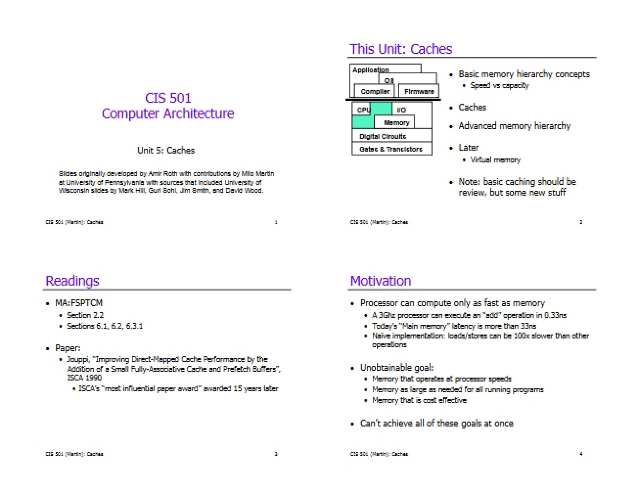 Cache Memory Systems