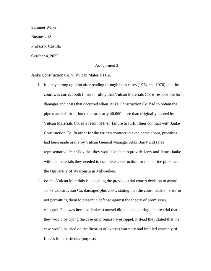 Assignment 2 for BUS18