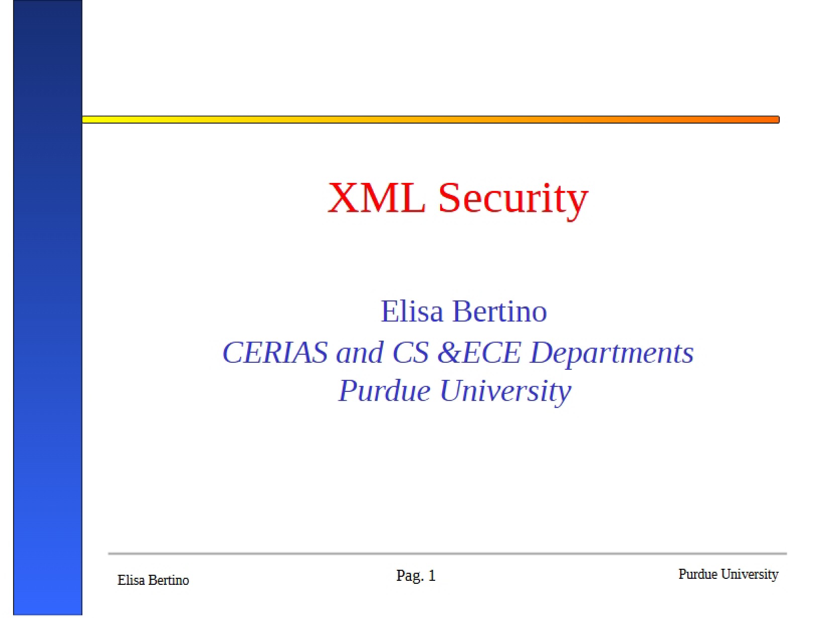 Security for XML