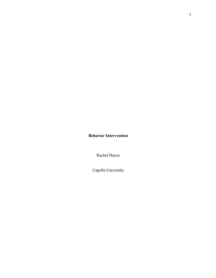 Behavior Intervention Strategies for Self-Injurious Behaviors