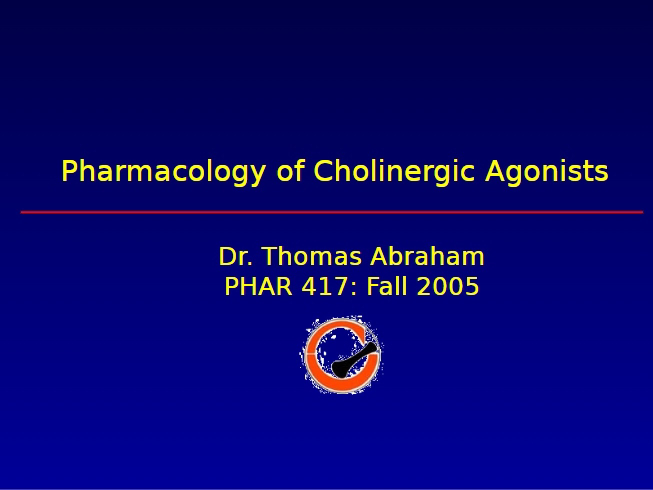 Cholinergic Agonists Pharmacology