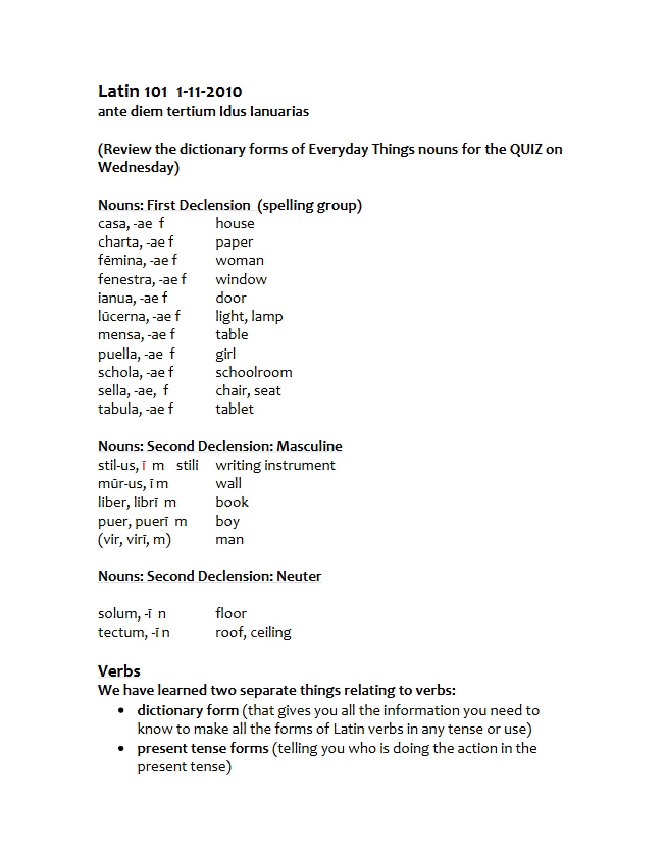 Latin Nouns