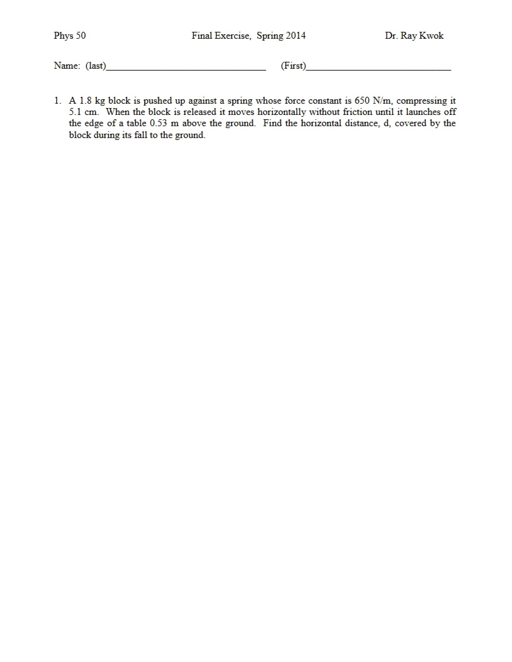 Exercise for Final