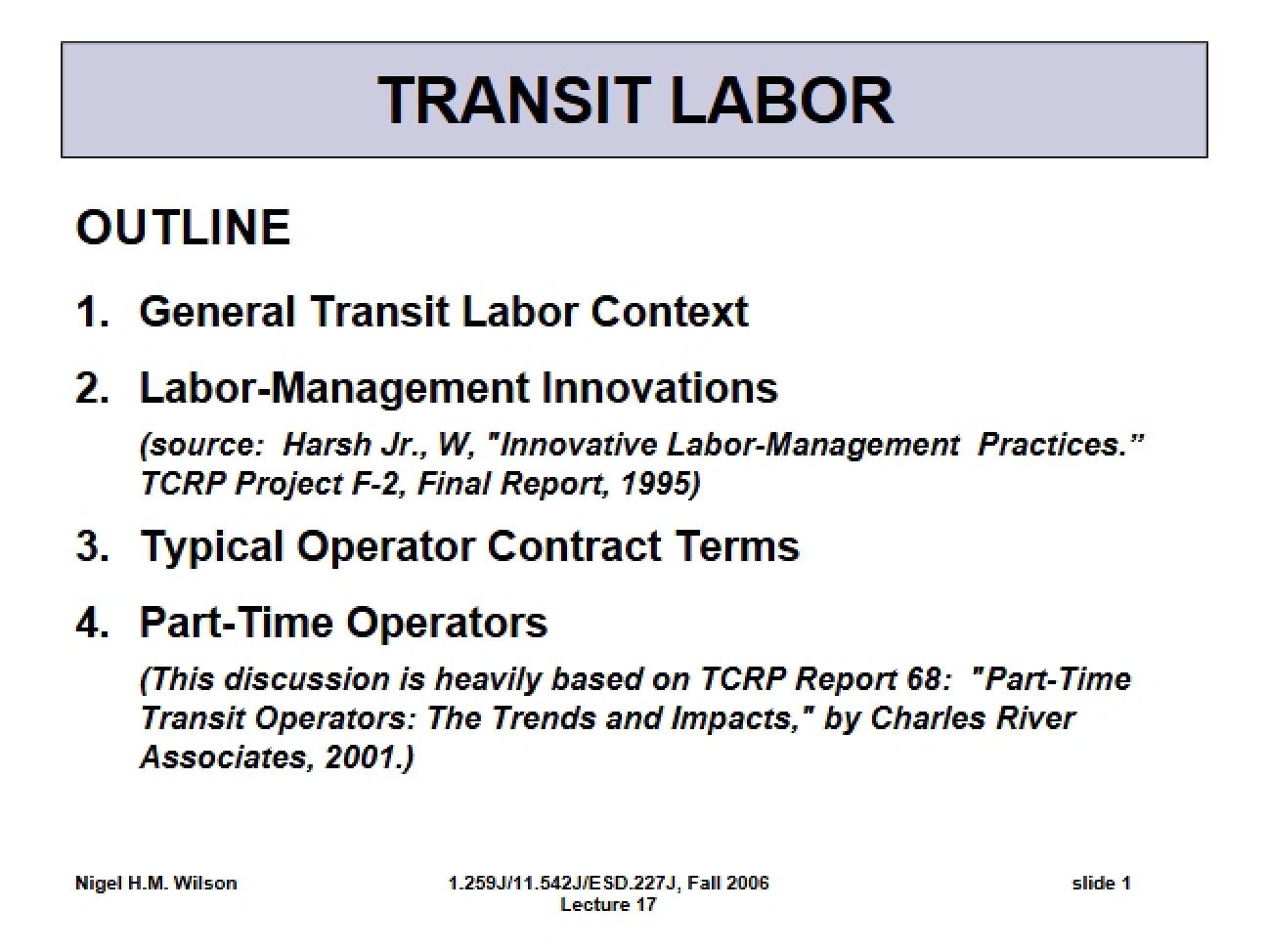 Labor in Transit