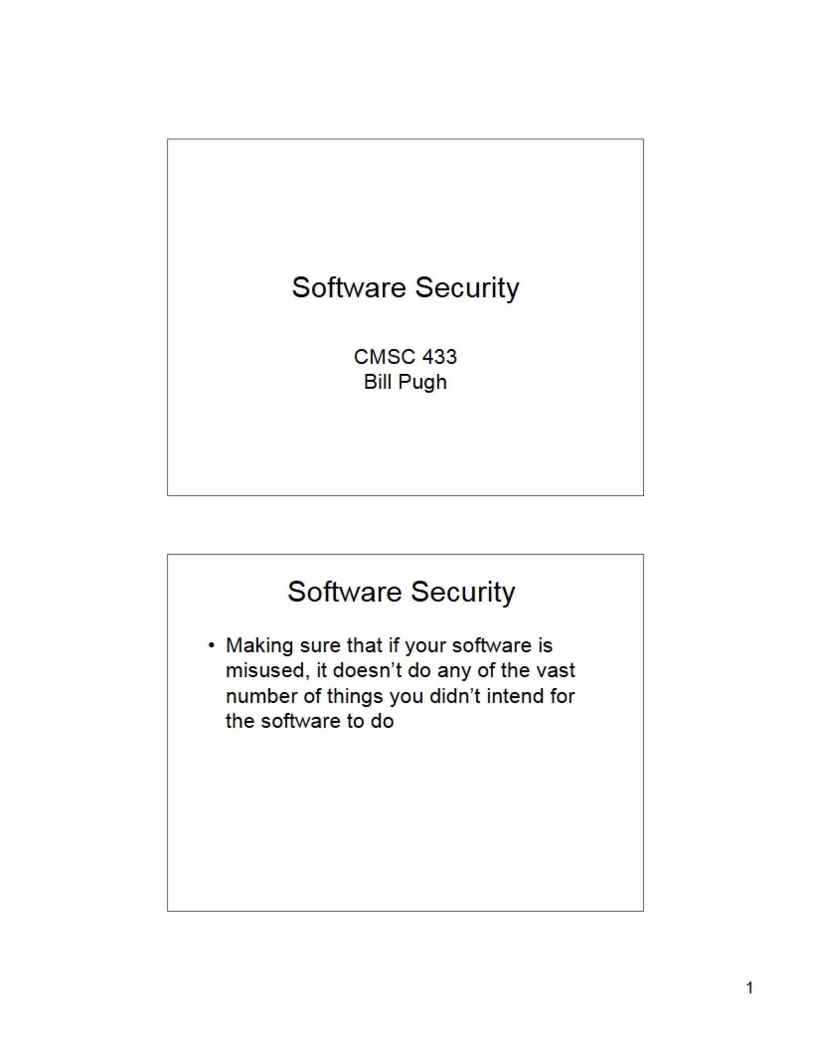 Software Security Concepts
