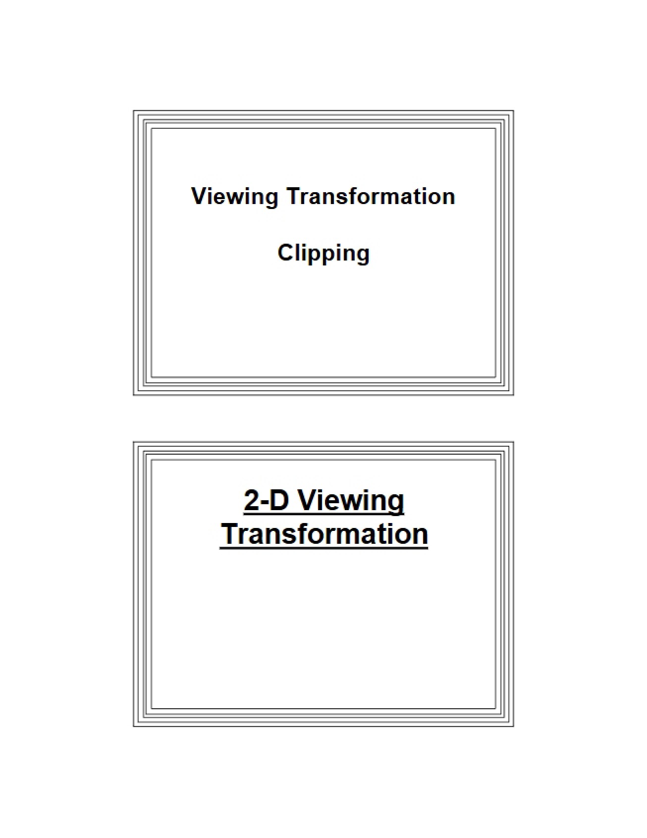Clipping and Viewing Transformation
