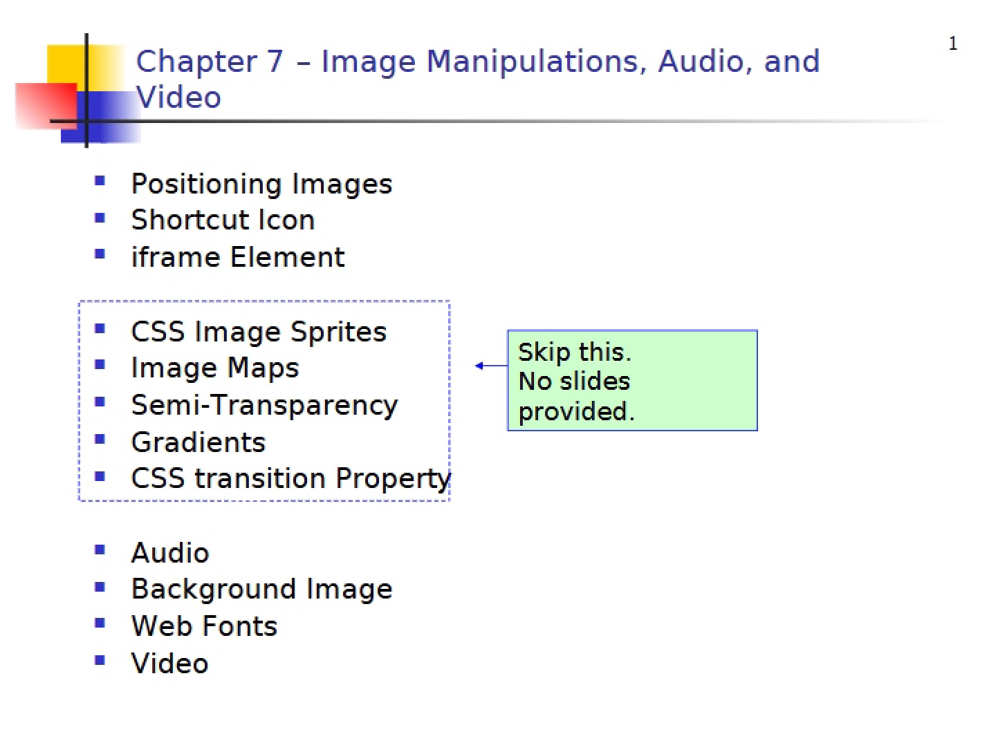 Video, Audio, and Image Manipulation (Chapter 7)