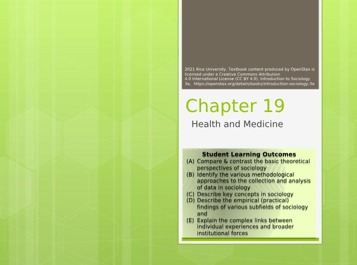 Health and Medicine - Chapter 19