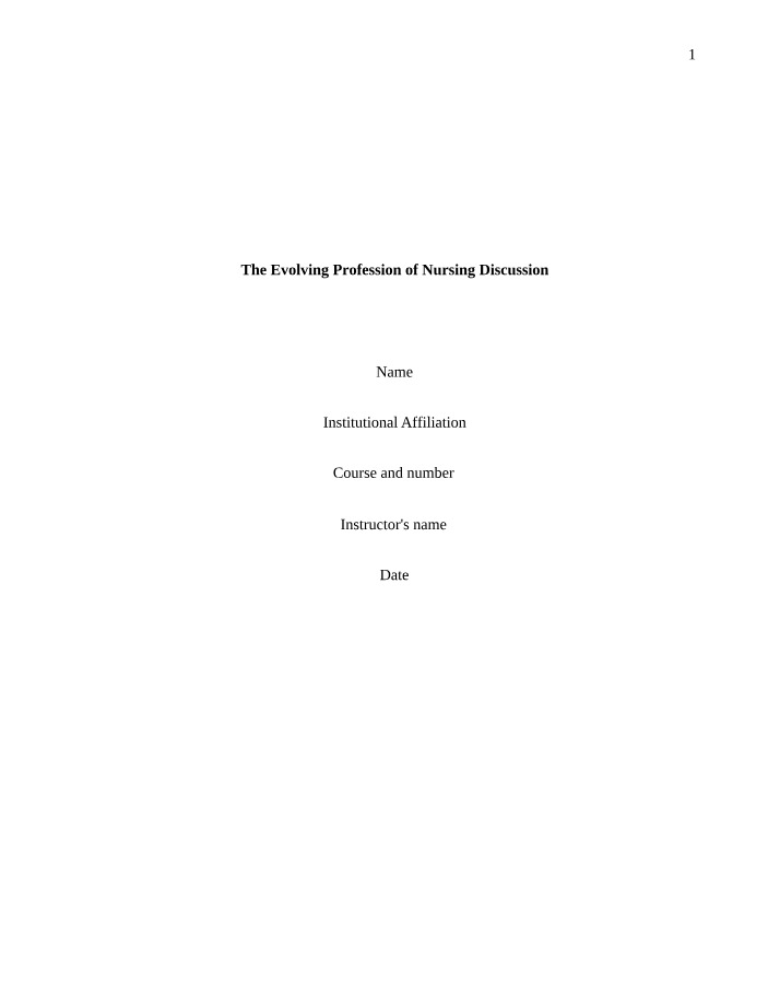 Complaint Letter and Discussion on the Evolving Nursing Profession