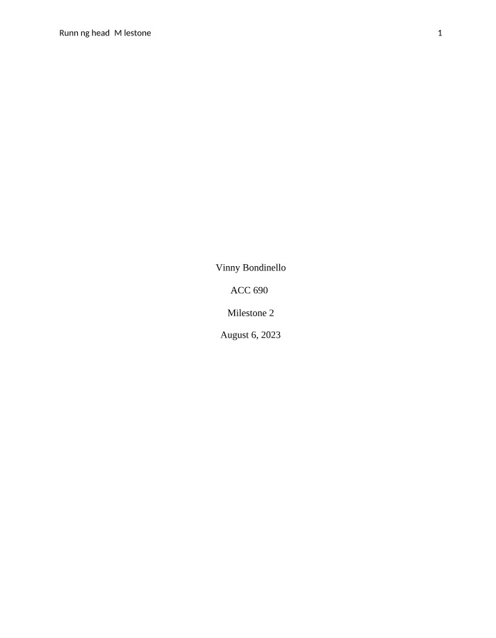Paper for Milestone 2