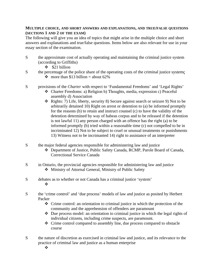 LAWS2301 - Criminal Justice System Materials