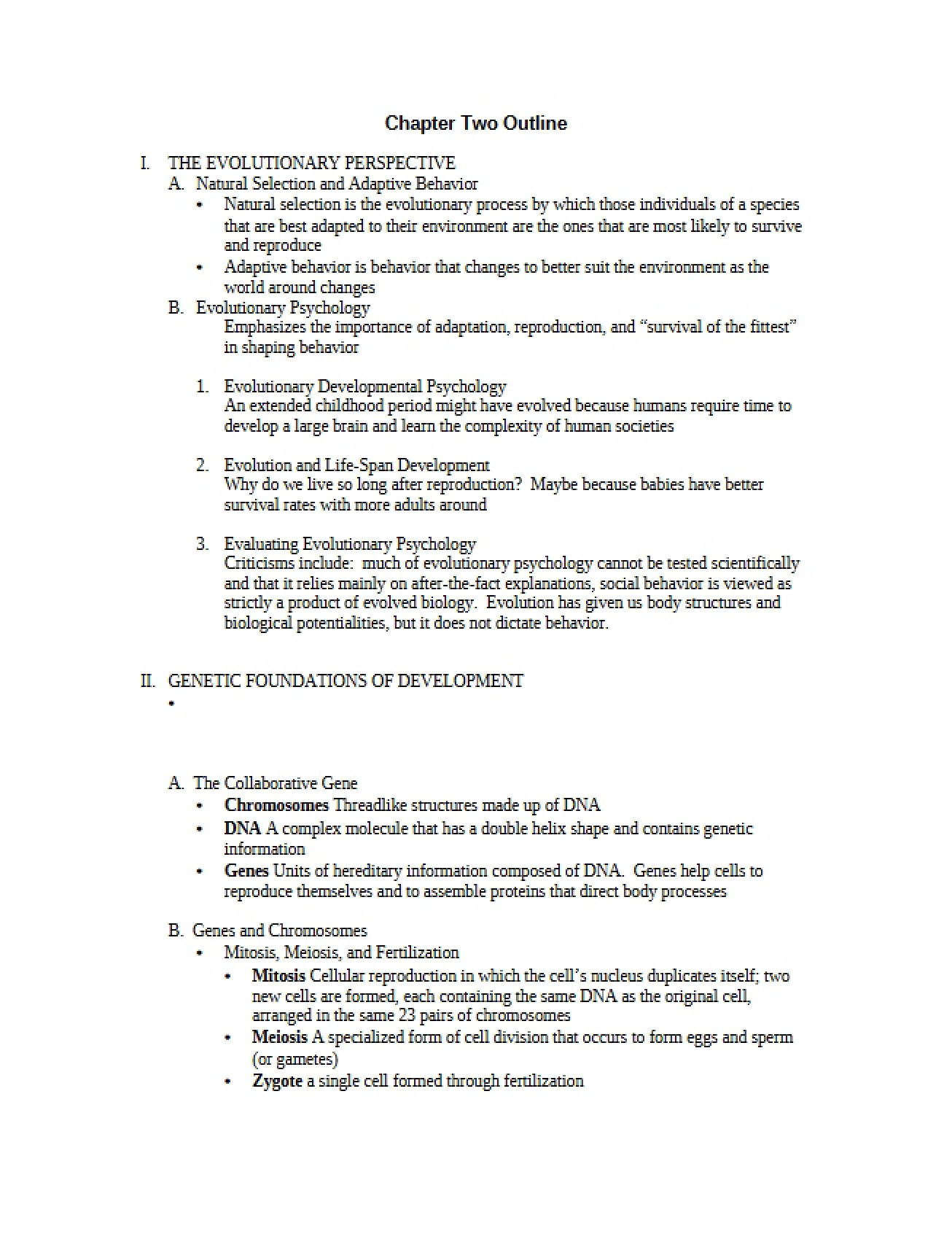 Outline of Chapter 2