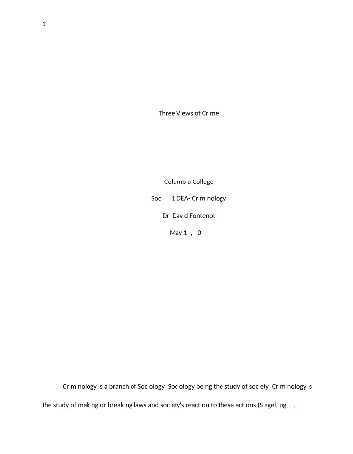 SOCI321 - Writing Assignment 1