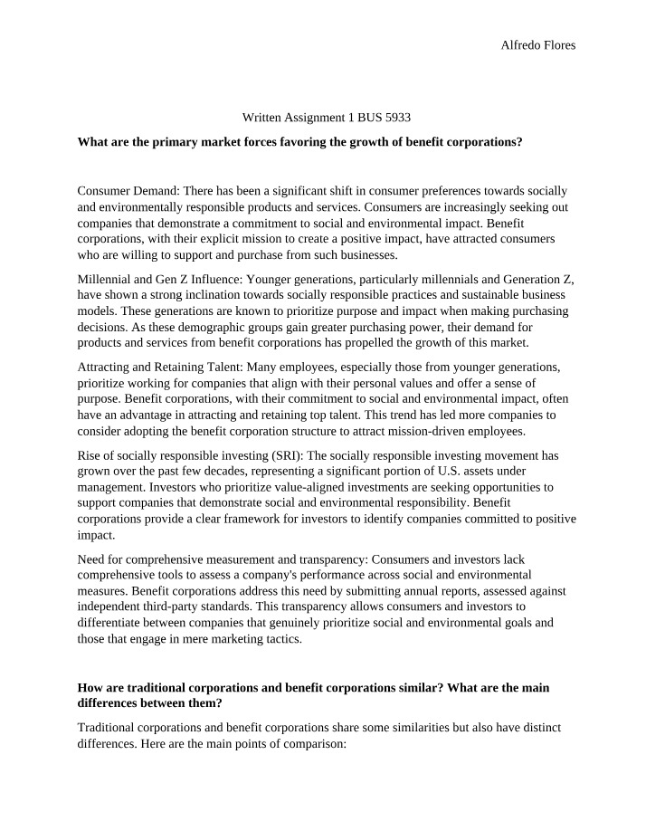 BUS 5933 Written Assignment 1
