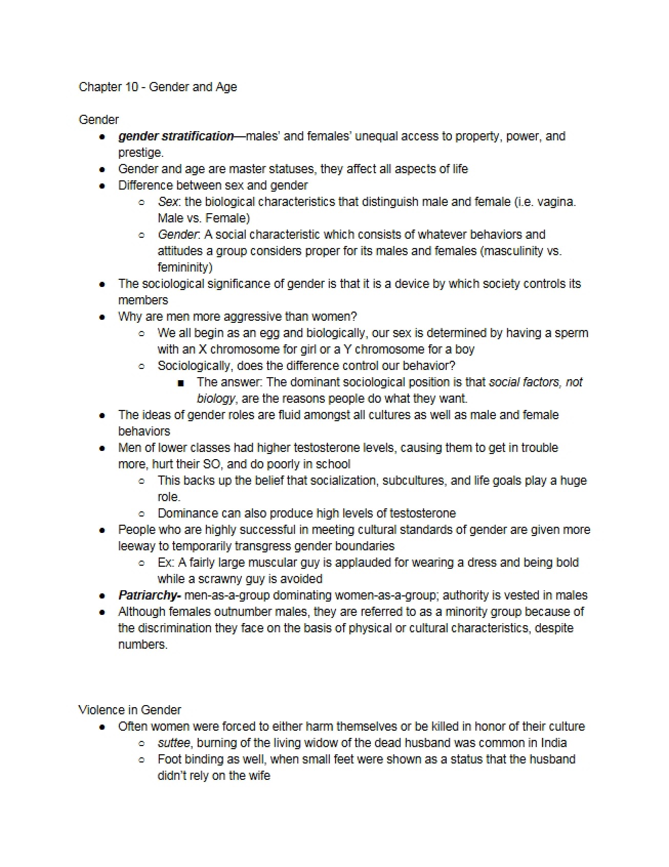 Gender and Age Chapter 10