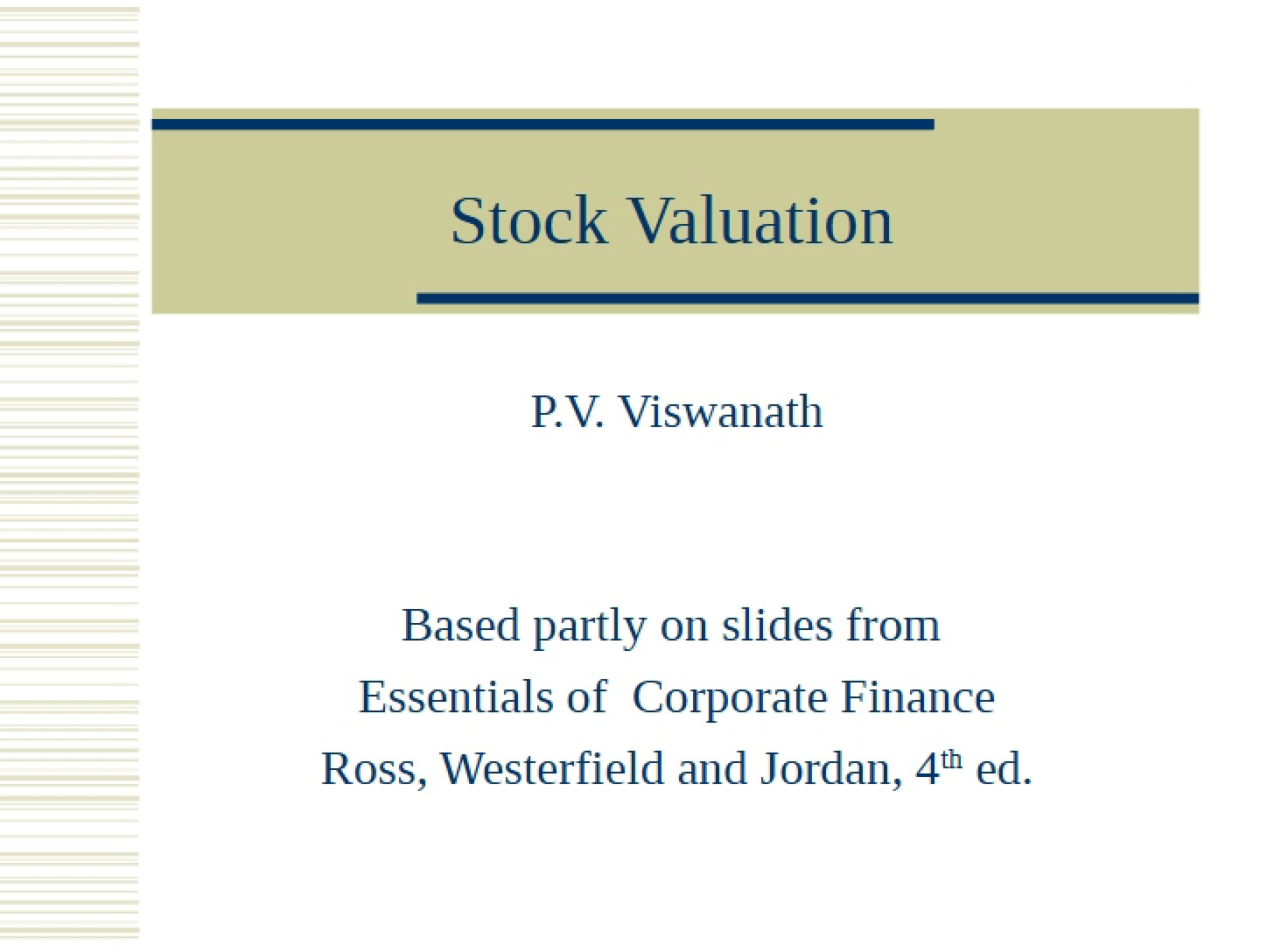 Valuation of Stocks