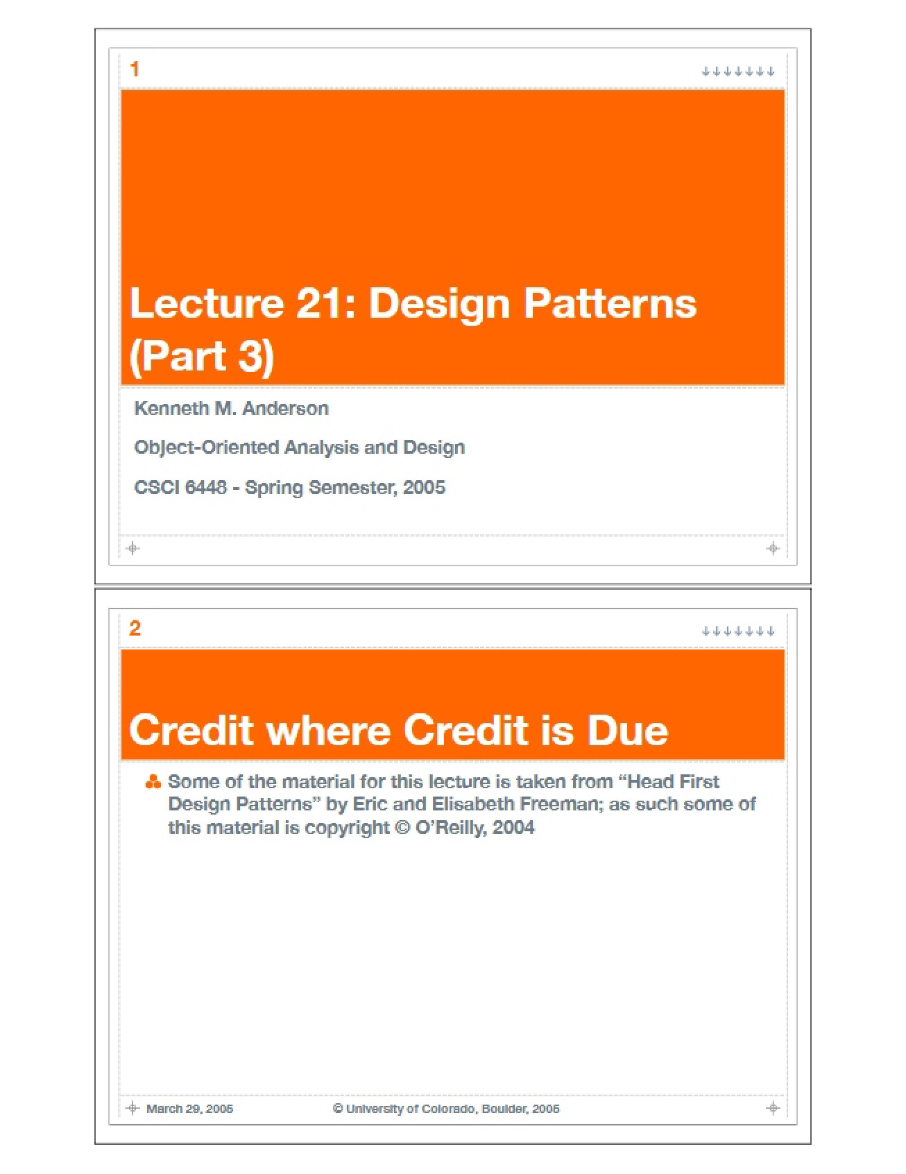 Introduction to Design Patterns - Object-Oriented Analysis and Design