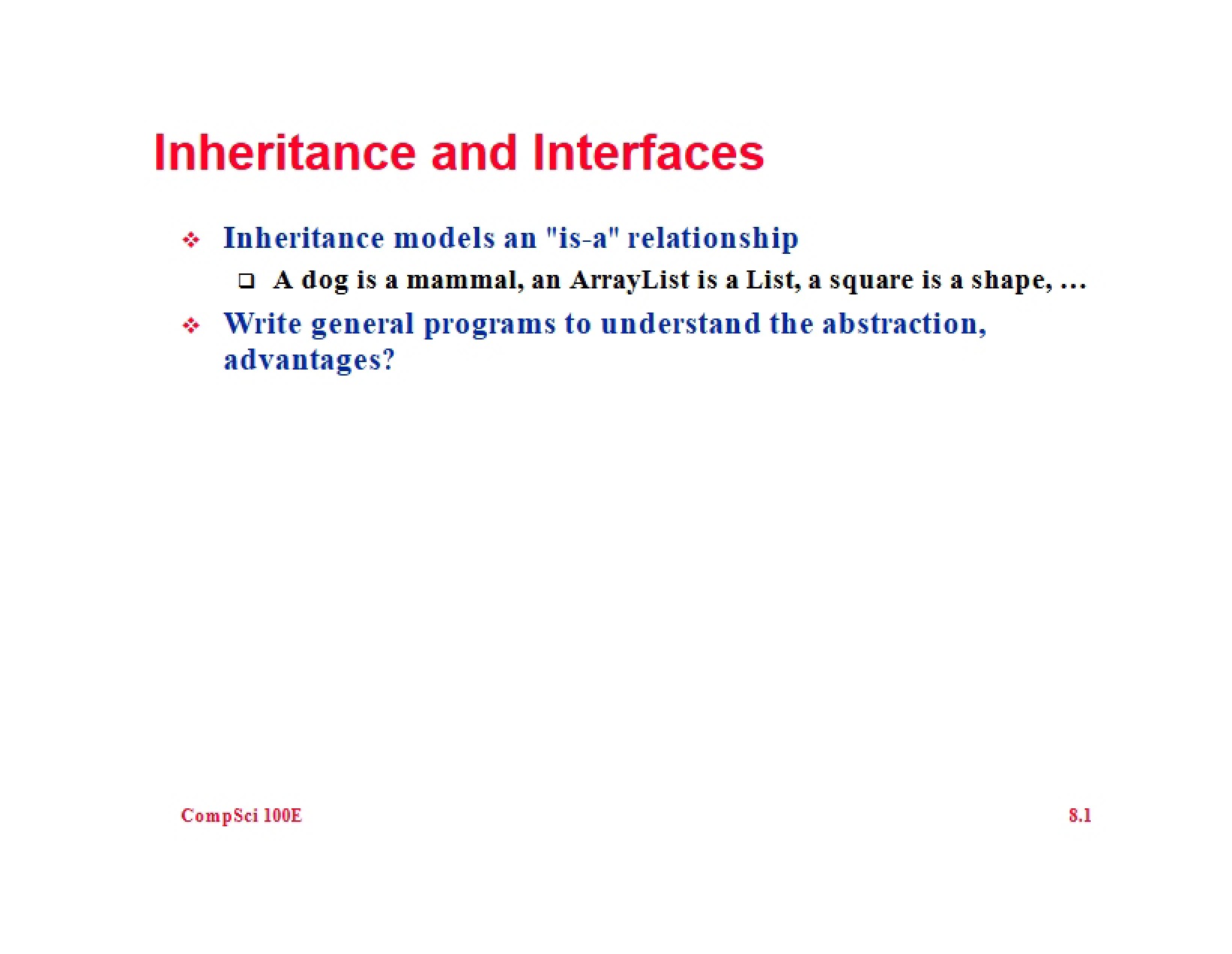 Java Inheritance and Interfaces