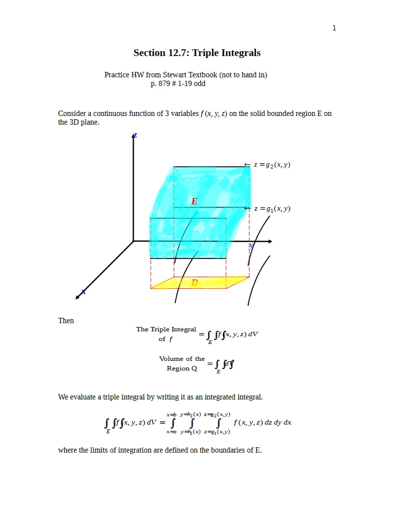 Integrals Triple