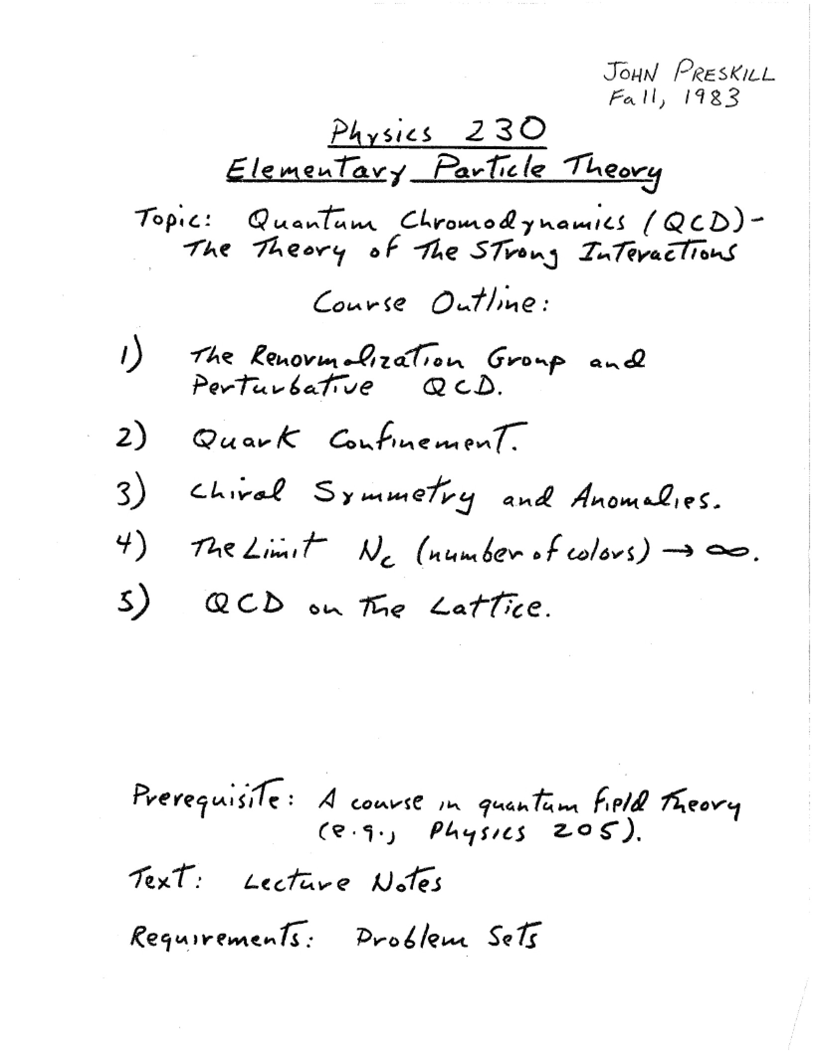 Lecture Notes PH 230A