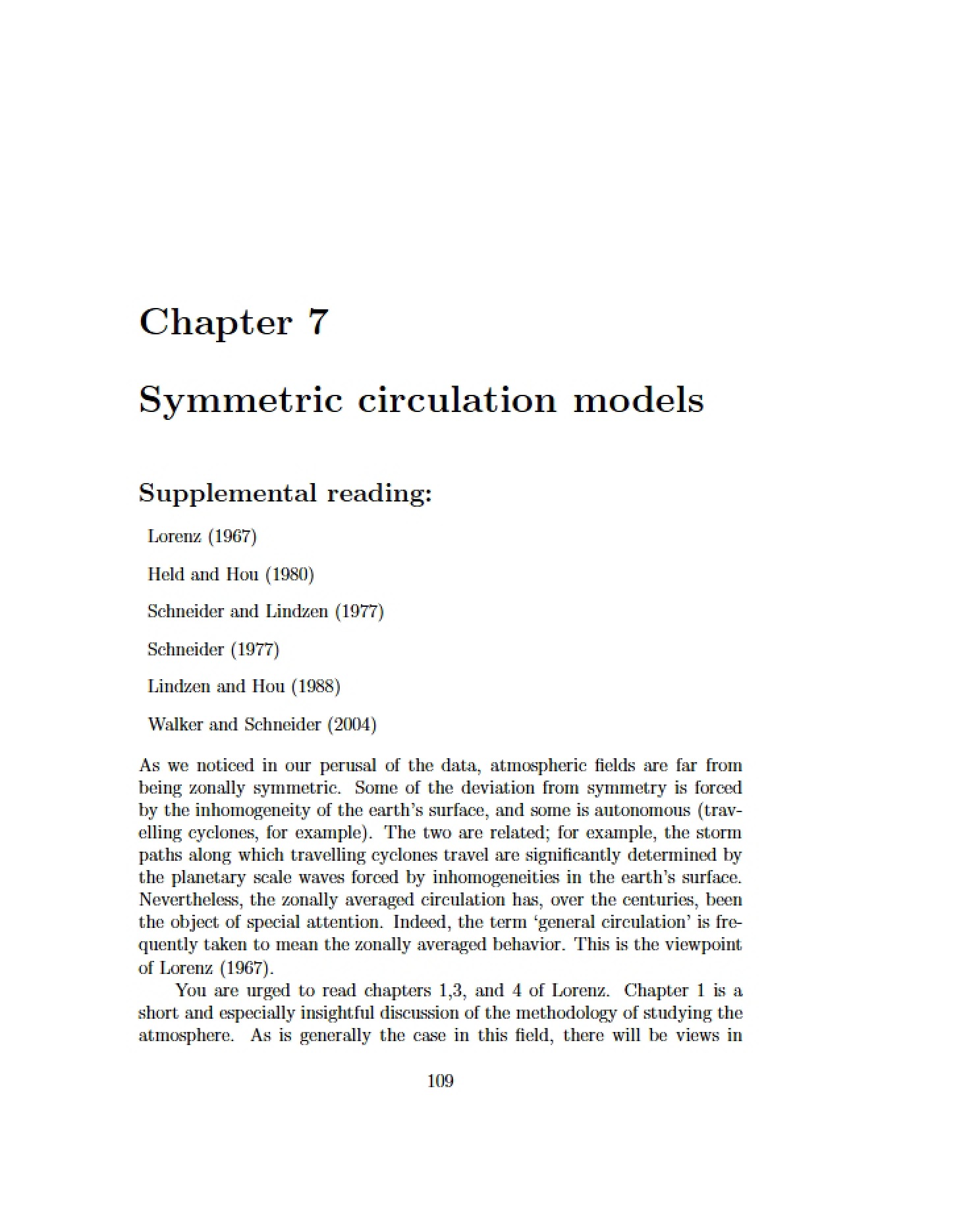 Models of Symmetric Circulation
