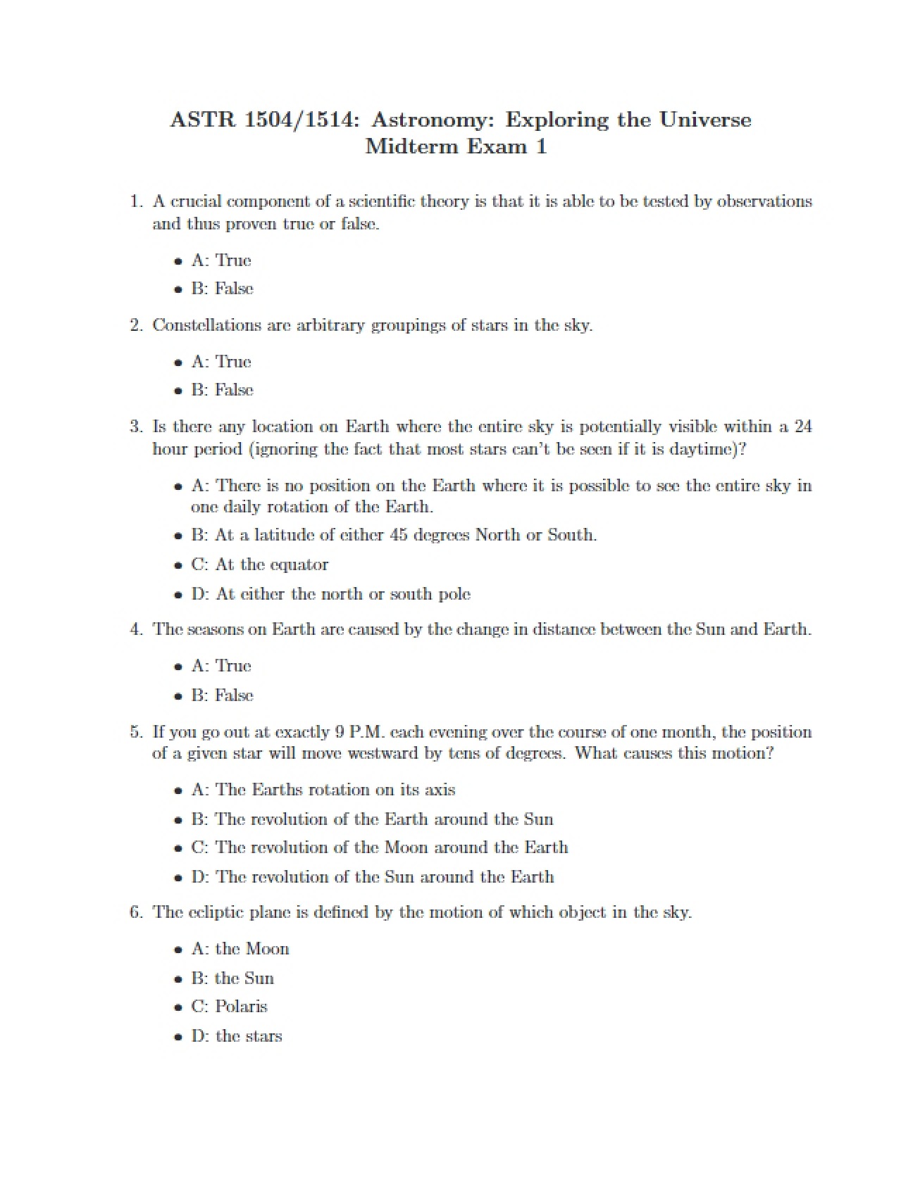 Yellow Version Midterm 1
