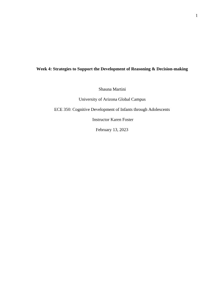 Strategies to Support Reasoning and Decision-Making - ECE 350 Week 4 Template