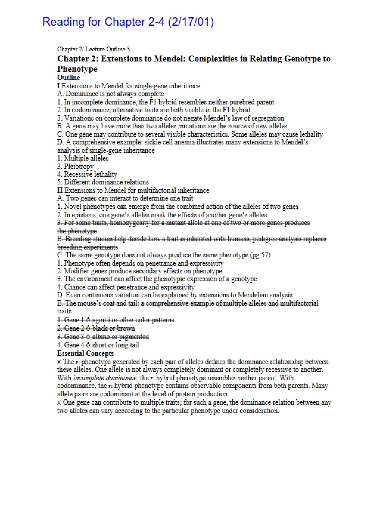 Outline for Lecture 3