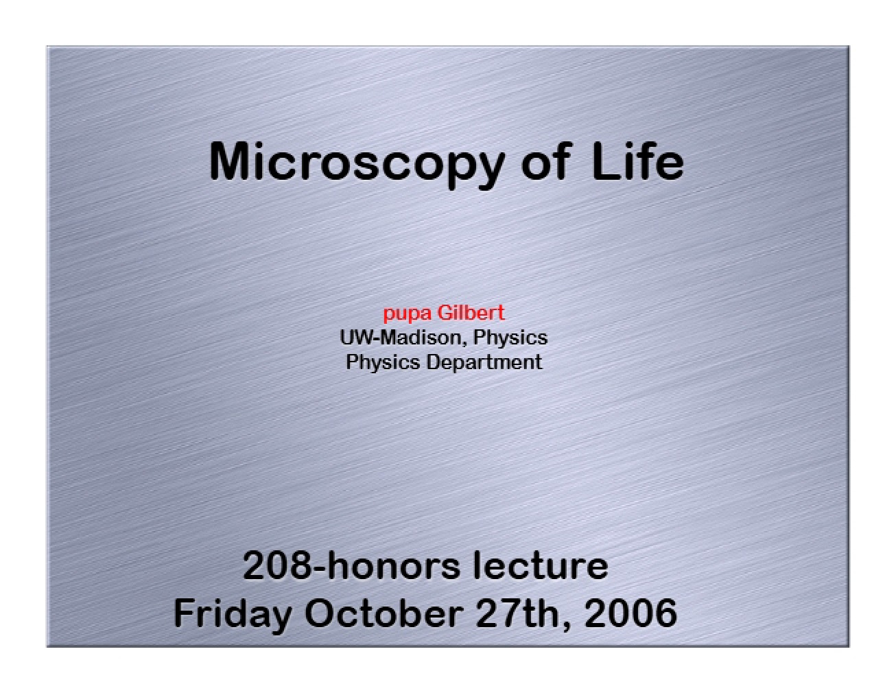 Life Microscopy