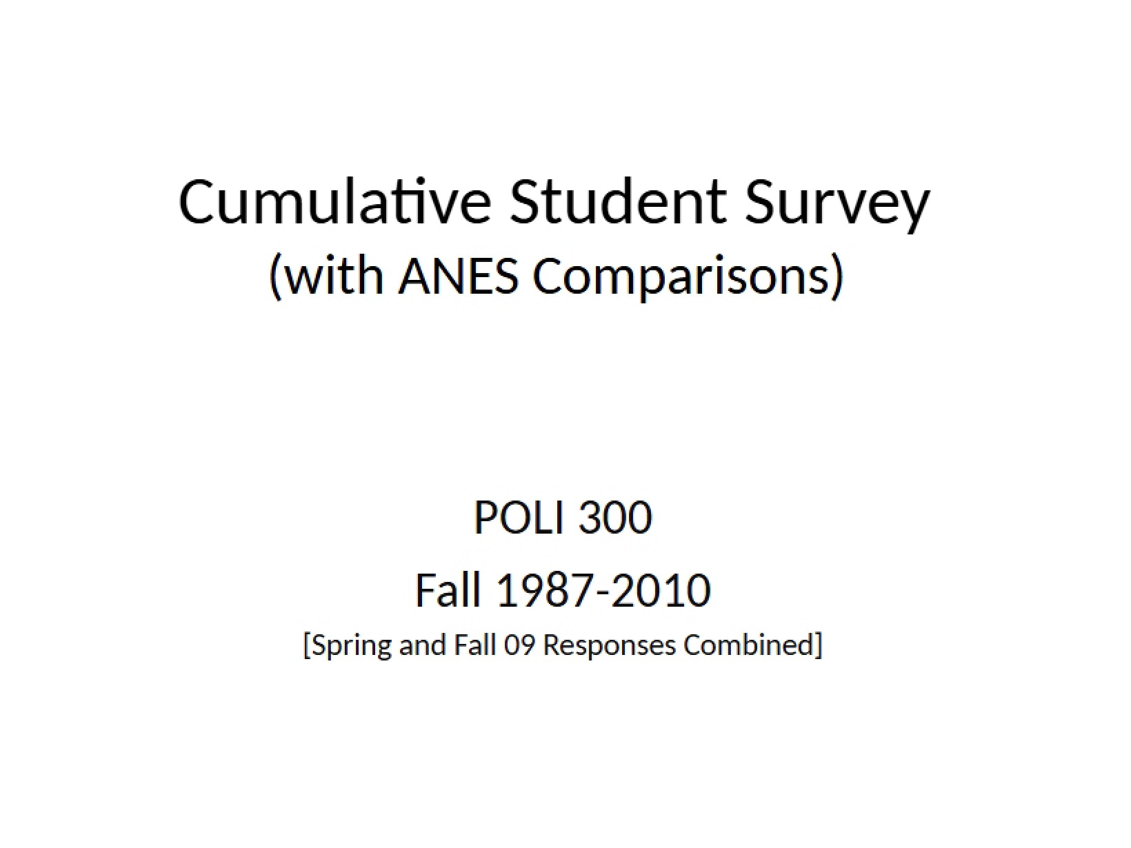 Student Survey Cumulative