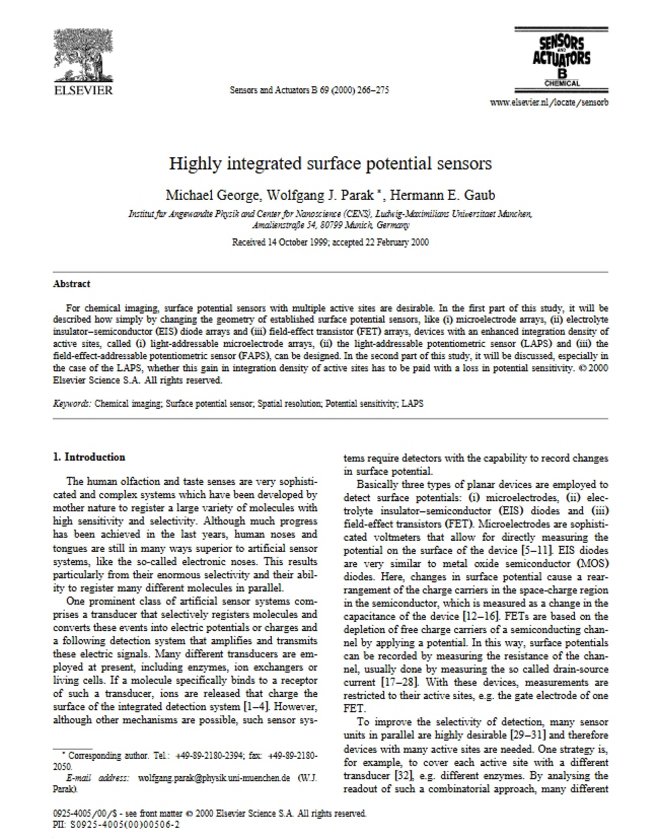 Surface Potential Sensors with High Integration