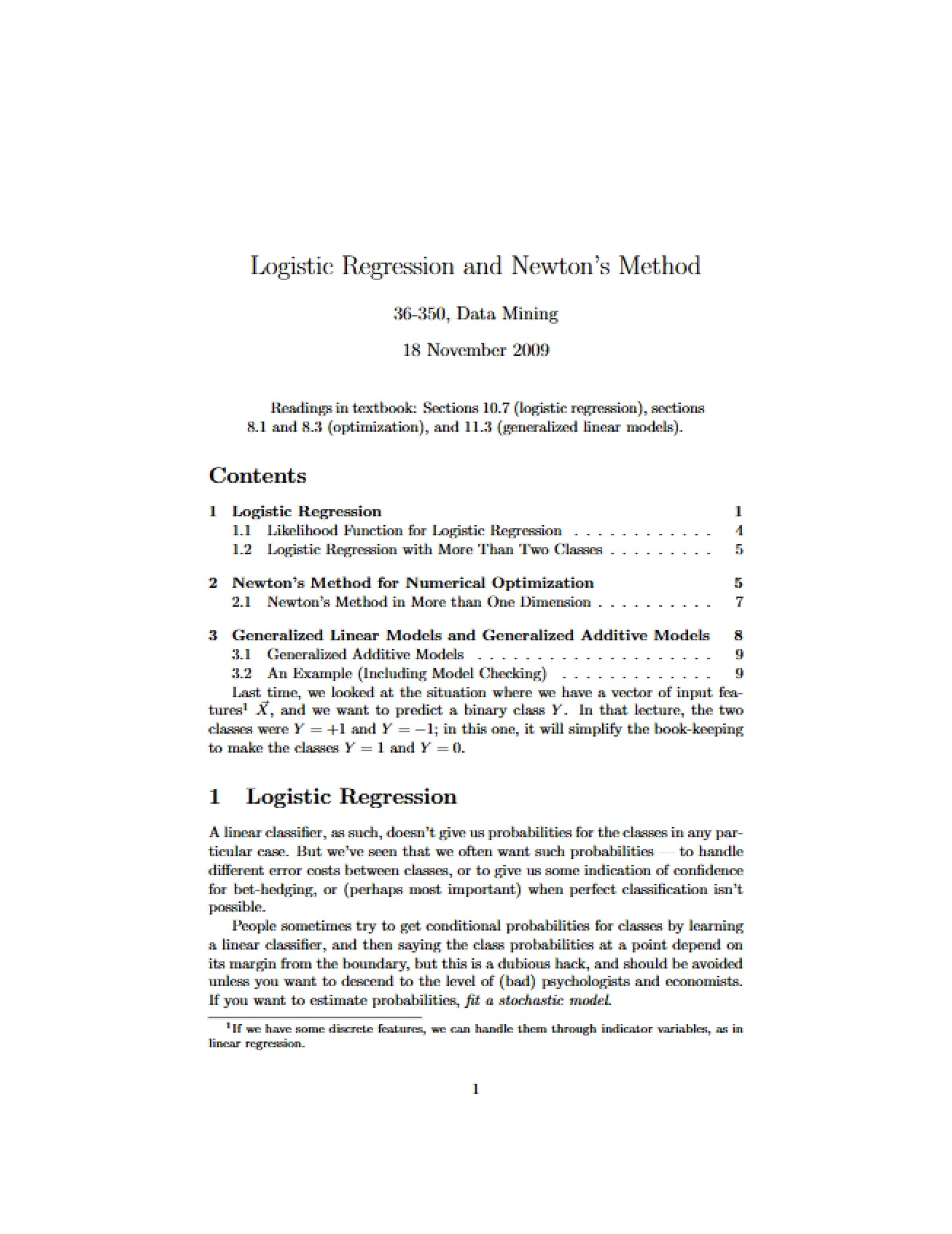 Statistical Computing Lecture Two
