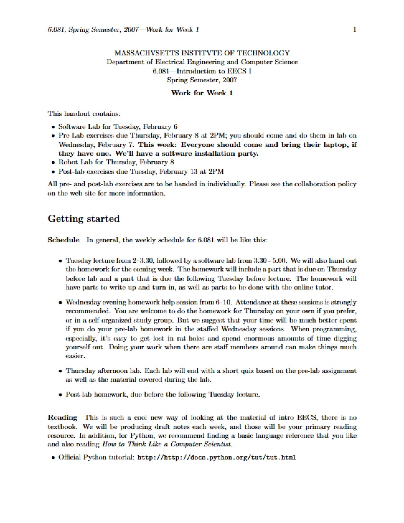 EECS I Introduction