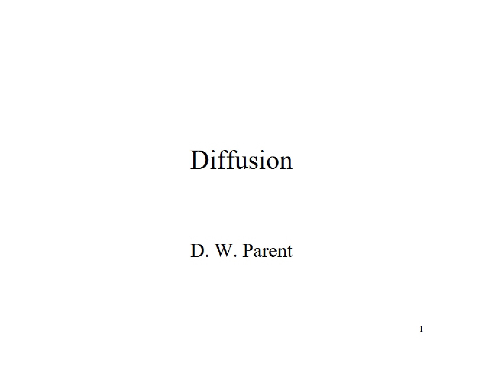 Diffusion Techniques