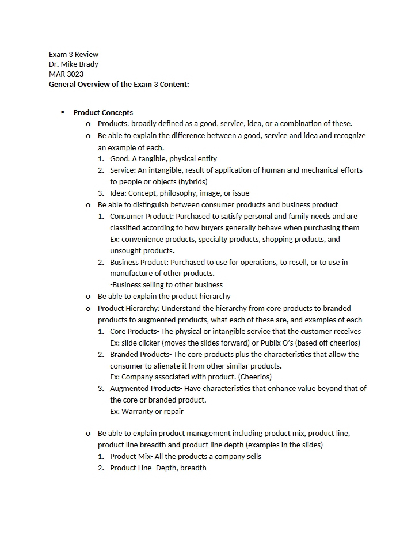Exam 3 Content General Overview