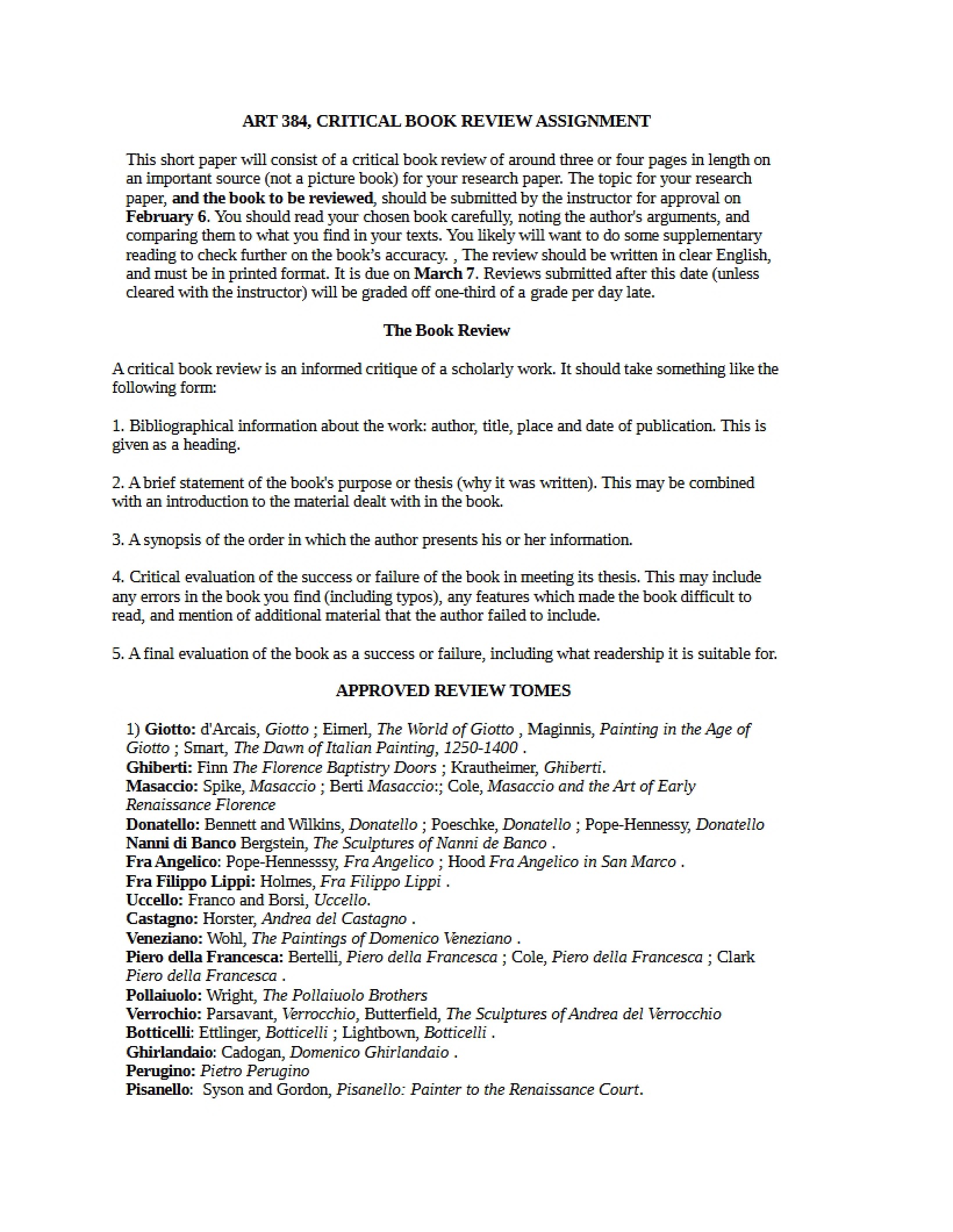 Assignment Critical Review of Book