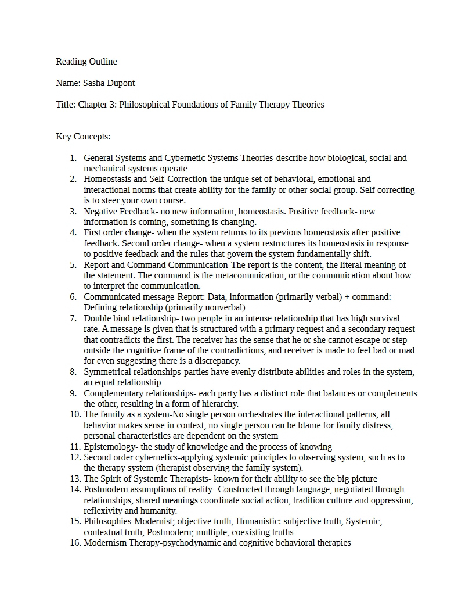 Chapter Three Outline