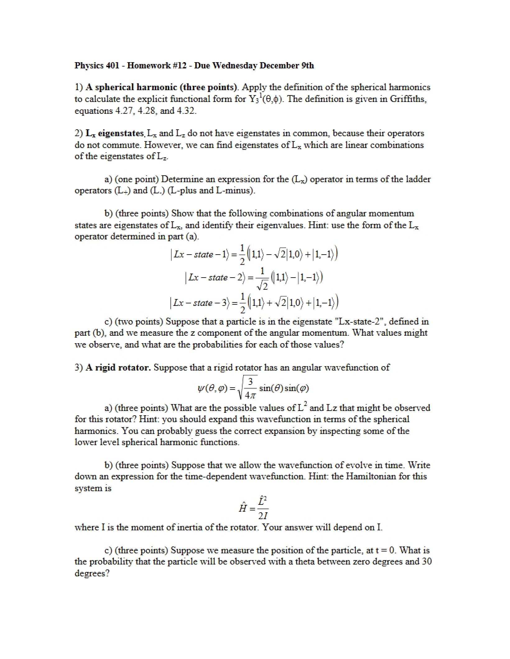 Set 12 Homework