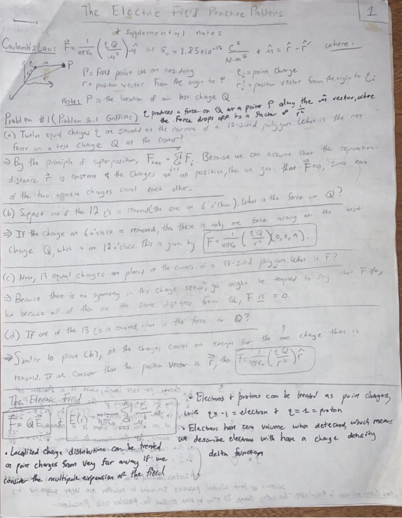 Electric Field Notes