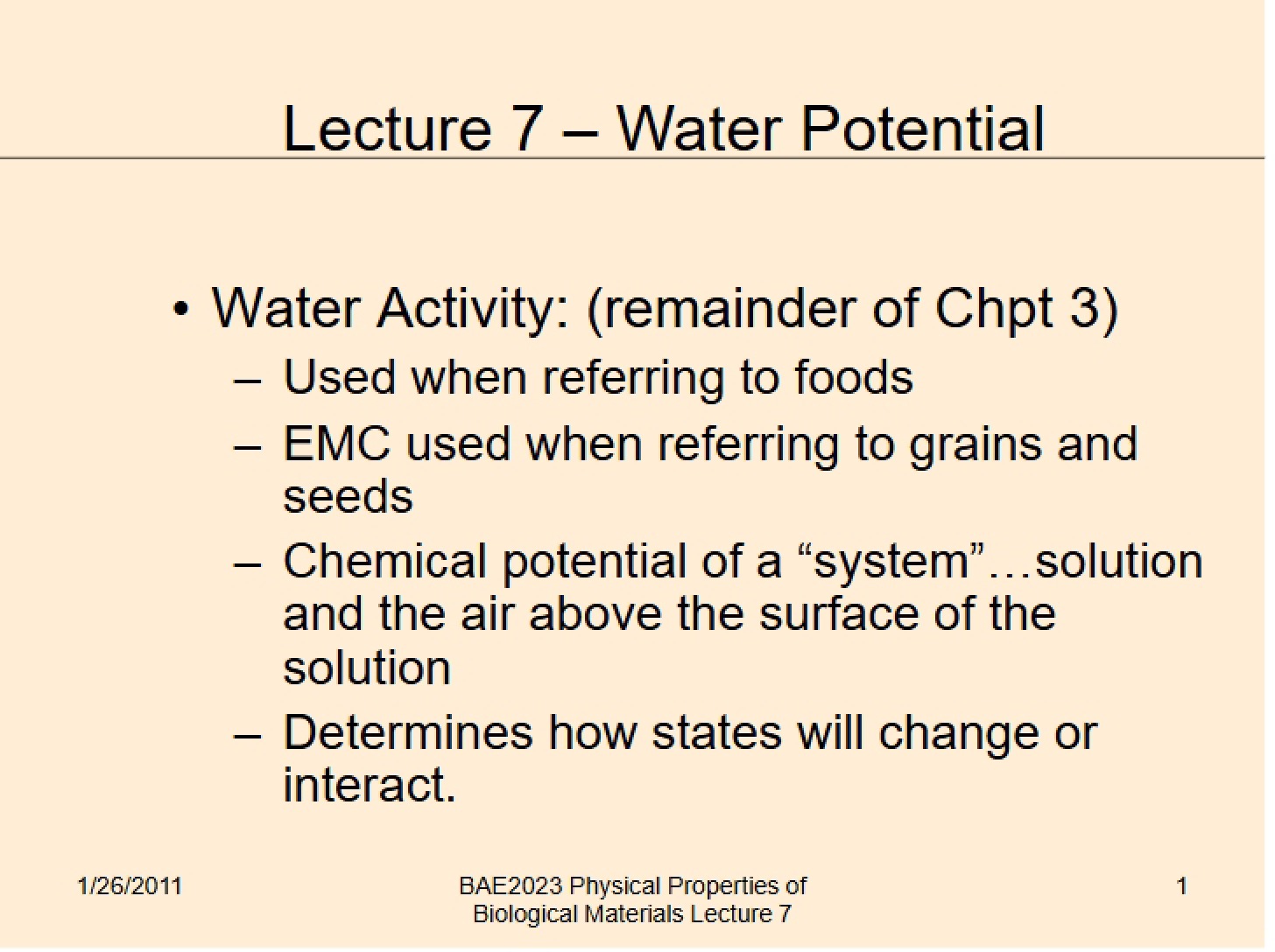 Water Potential Fundamentals