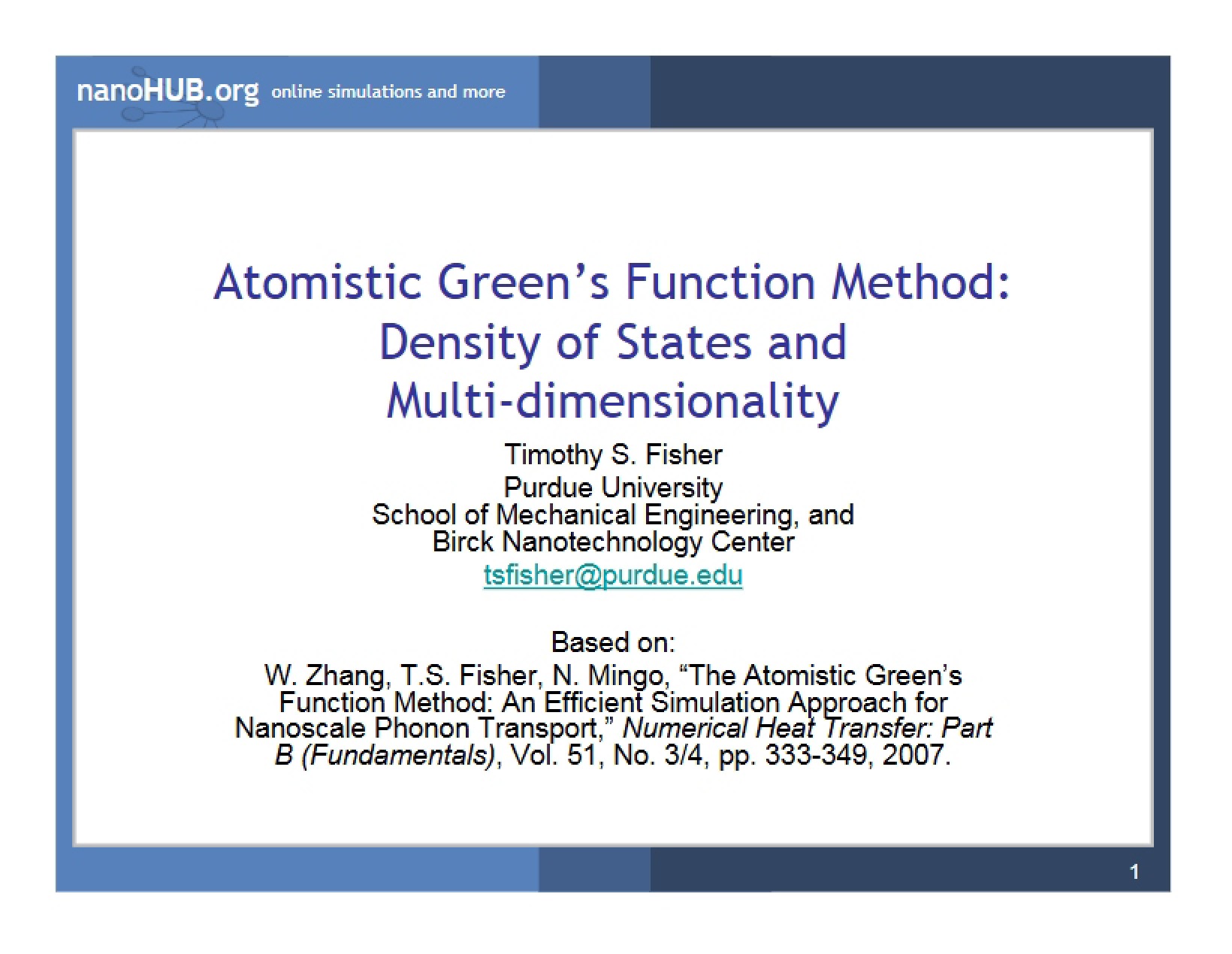 Green's Function Method (Atomistic)